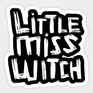 Little Miss Witch Girl Halloween Costume Sticker